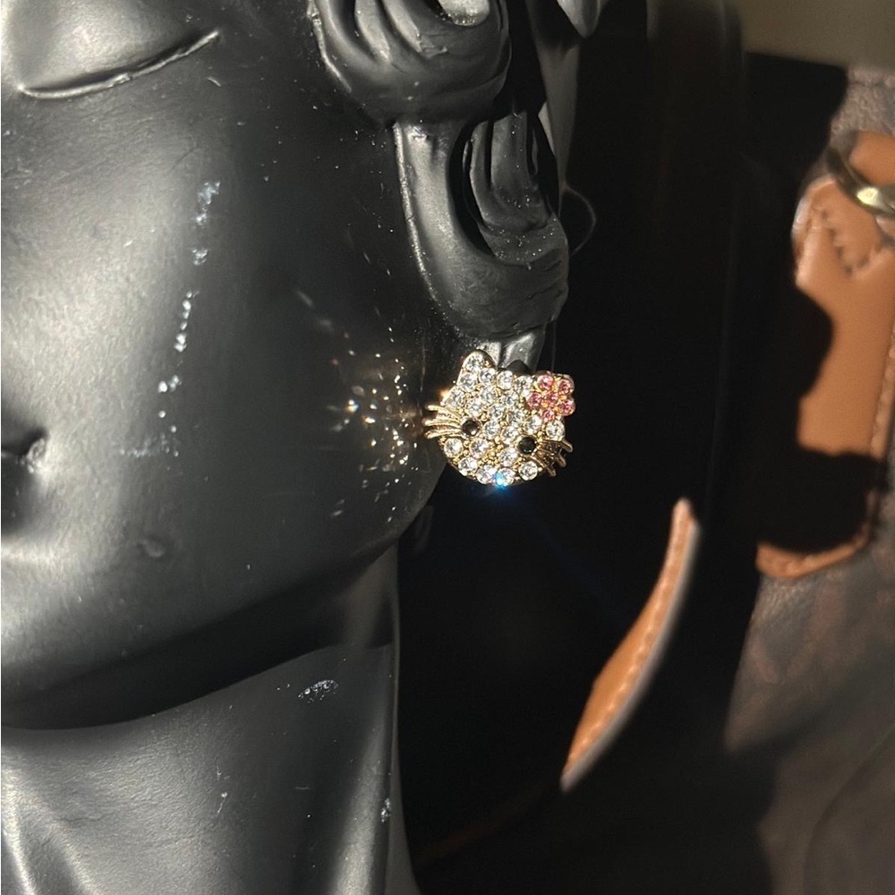 Crystal Cat Stud Earrings AKA Hello Kitty